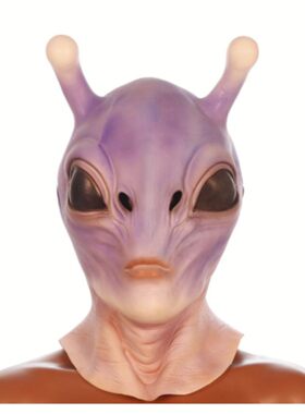 万圣节外星人面具乳胶头套万圣节UFO恐怖面具绿色搞笑全头套