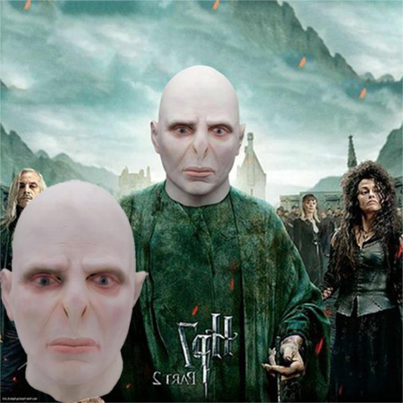 跨境影视周边伏地魔面具cos哈利波特大boss食死徒复活节乳胶头套