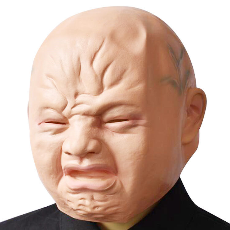 万圣节头套哭脸娃面具酒吧舞会派对哭小孩搞怪面具聚会派对道具