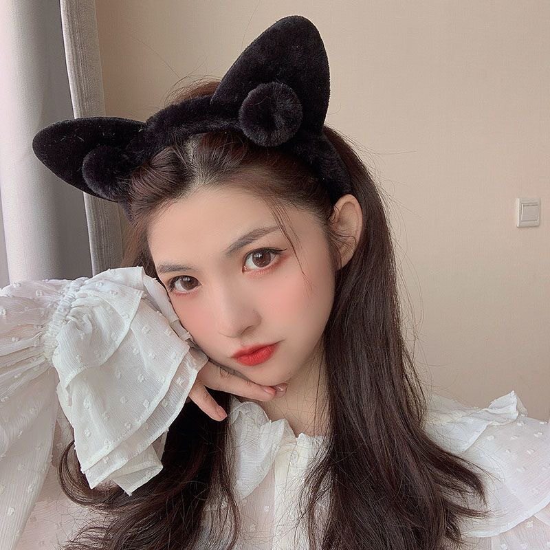可爱猫耳朵毛绒发箍洗脸公主风韩式仙气发卡日系头箍洗脸发箍