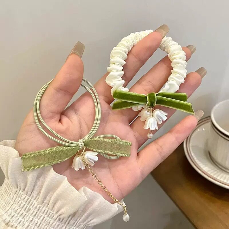 铃兰花发绳女森系流苏花朵小肠发圈皮筋女生扎头发头绳橡皮筋发饰