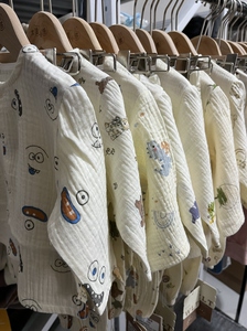 儿童纱布家居空调服套装 宝宝纯棉双纱七分袖套