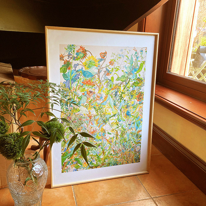 ins风美国简 贝克小清新轻奢工笔花鸟客厅玄关沙发背景墙装饰画