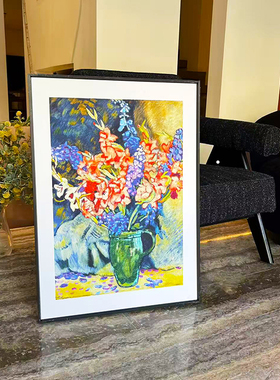 ins风法式花卉客厅书房餐厅玄关轻奢现代沙发背景墙装饰画摆台