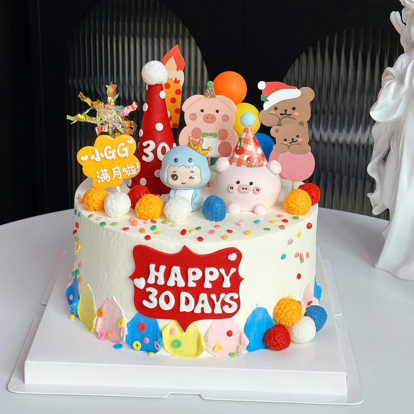 可爱蛇宝宝满月蛋糕装饰摆件儿童男孩女孩周岁生日烘焙甜品插件