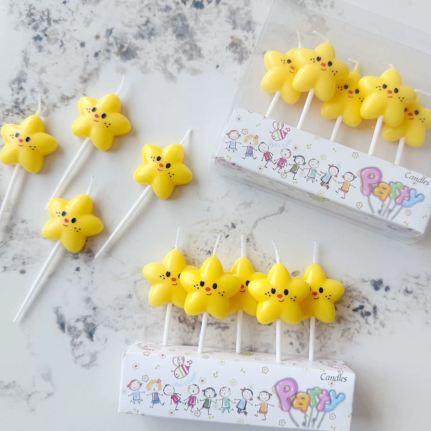 韩系简约生日五角星蜡烛蛋糕装饰插件星星蜡烛烘焙派对甜品台装扮