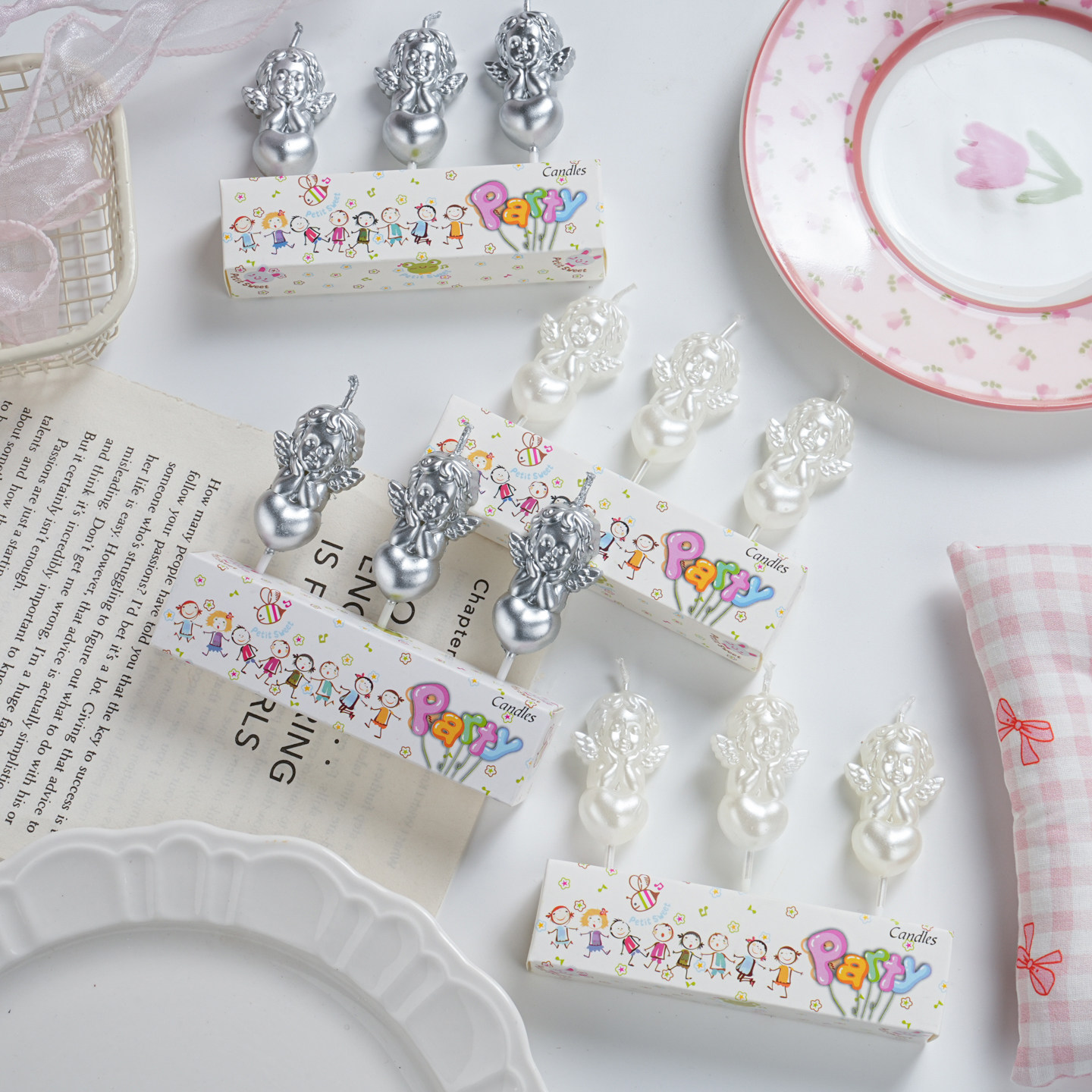 网红珠光白银色丘比特小天使蜡烛蛋糕装饰插件情侣纪念日生日装扮,节庆用品/礼品,蜡烛,淘宝优惠券,粉丝福利购,淘宝优惠卷