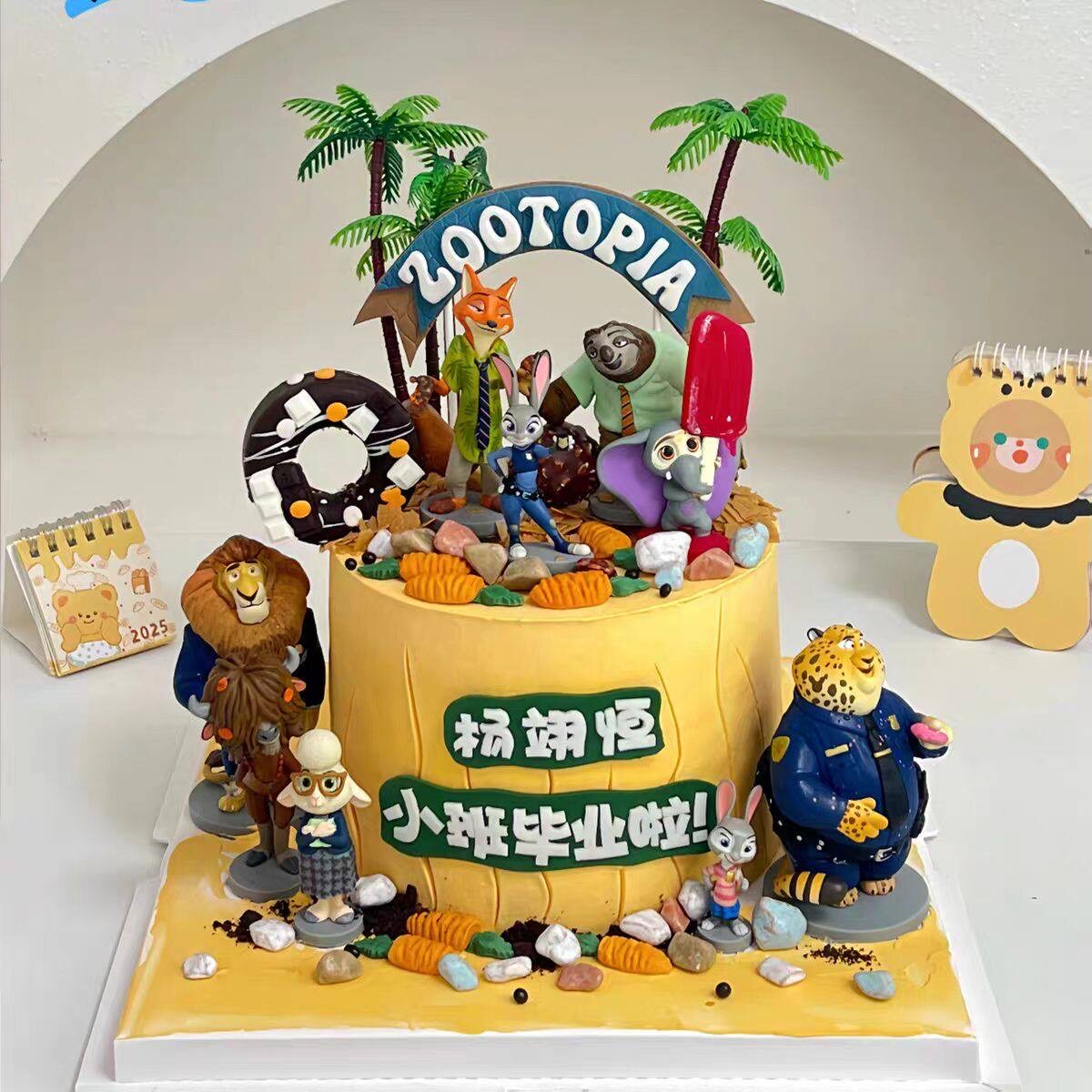 儿童生日疯狂动物城蛋糕装饰12款朱迪兔子尼克狐狸闪电牛狮子摆件