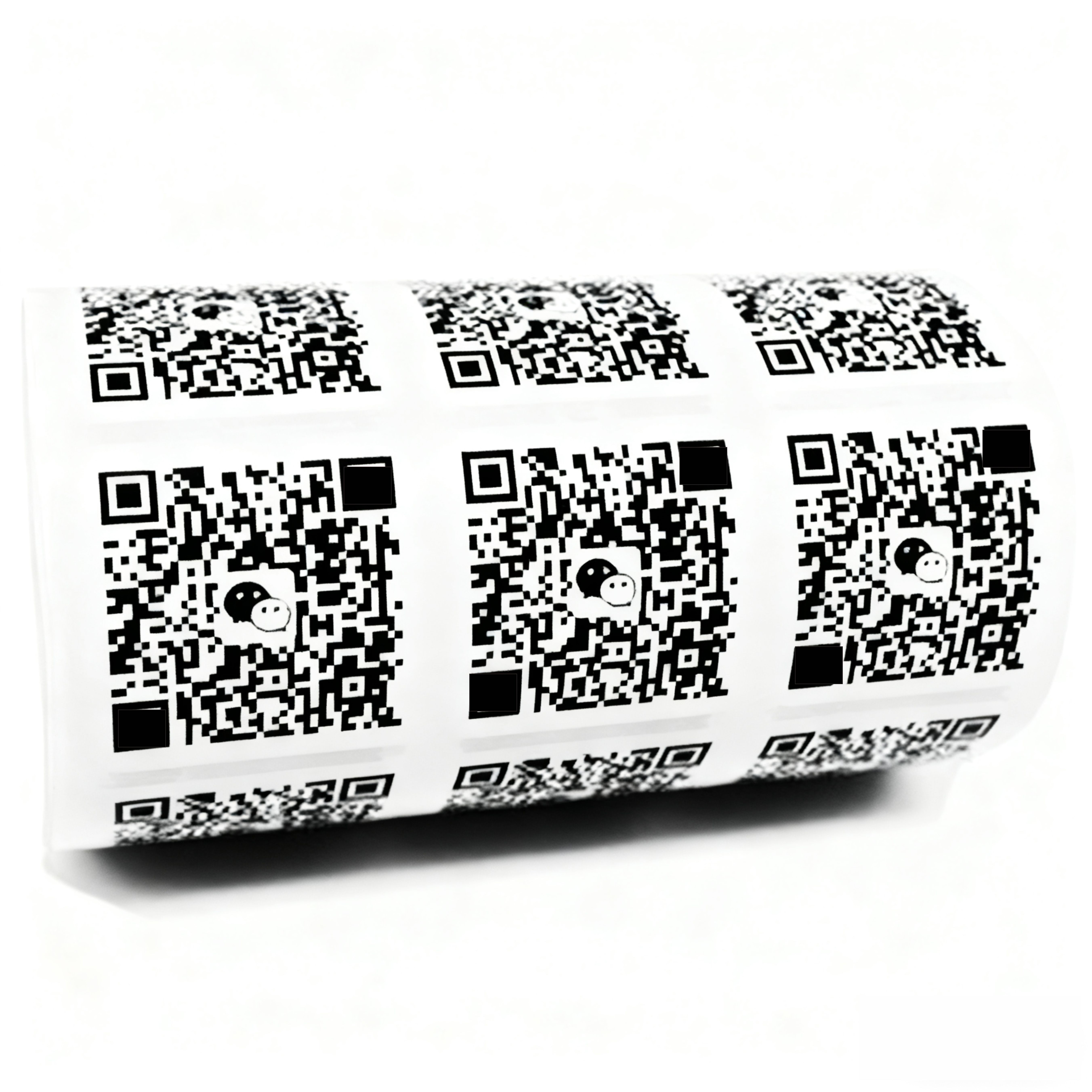 汇美铜版纸贴纸白底定制标签logo