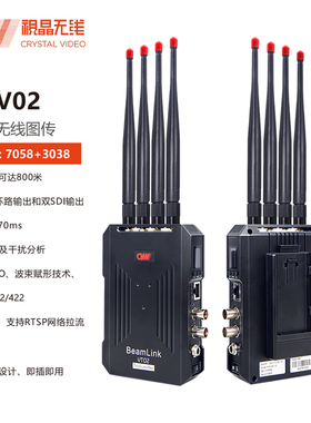 视晶无线（CVW）天演图传V02 天演单路 点对点式多功能无线图传 800米 SDI+HDMI接口 1080P60Hz全高清