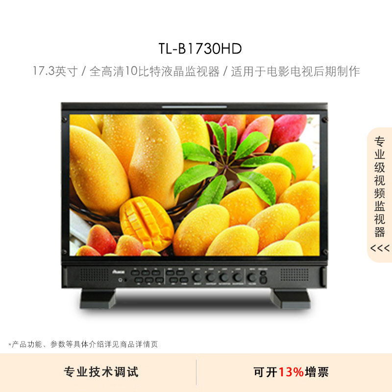 瑞鸽光电（RUIGE）专业 TL-B1730HD 17.3英寸全高清10比特液晶监视器适用于电影电视后期制作