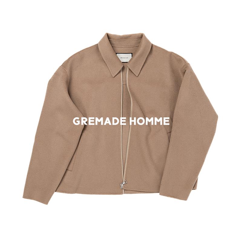 GREMADE羊毛短夹克%羊毛双面呢夹克廓形短宽现代风夹克青春流行秋