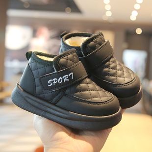 2024棉鞋新款冬季男童宝宝鞋子加绒保暖儿童雪地靴女童休闲短靴潮