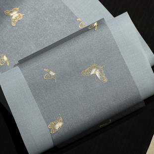 天色茶席珍珠纱烫金纱席防水桌旗两条 3米长 中式现代简约搭配