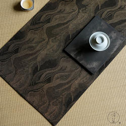 慢蓝香云纱大方茶席8040双层织锦布艺干泡席隔热壶垫小桌旗中式