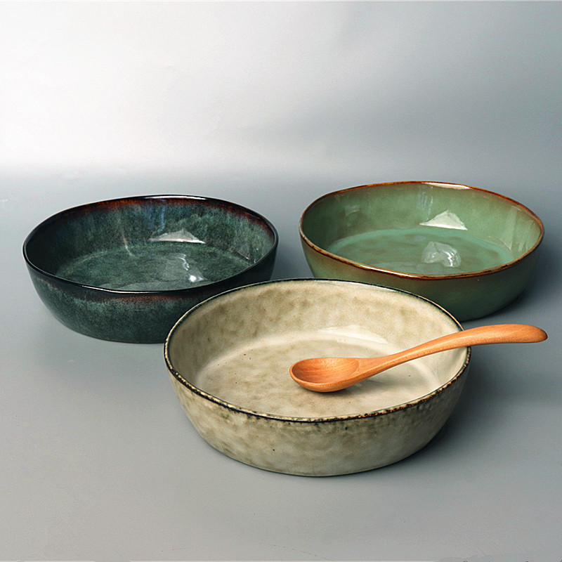 创意简约陶瓷深碗菜碗家用创意异形厚实沙拉碗汤盘水果窑变拉面碗,餐饮具,碗,淘宝优惠券,粉丝福利购,淘宝优惠卷