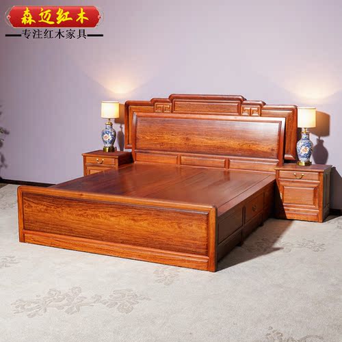 森迈红木床材质高档价格实惠耐用