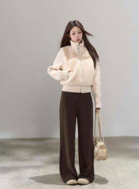 2一针AST小野PRC毛莓毛织拼接外颗套女2级5年秋冬时尚高0感小众韩