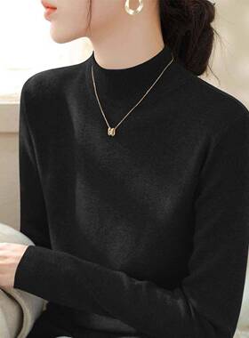 色高领打底小衫女秋ZA35141季半2025新款超火搭香风内灰AZ35141高