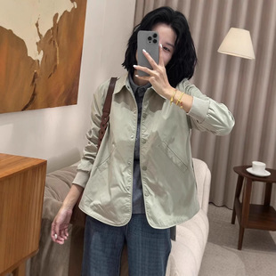 翻领纯色外套女秋季新款时尚洋气百搭休闲简约I减龄薄款开衫上衣