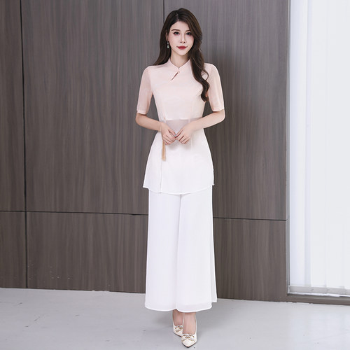 团购优惠高端中式足浴技师工作服