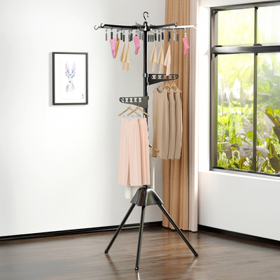 室内简易家用晾衣架落地折叠卧室小型旅行可携式衣帽架晒衣架挂衣