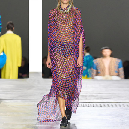 复古几何风波点女长款透视真丝纱披肩式小众设计感仙女裙女连衣裙