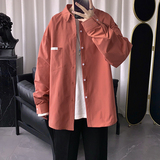 2025春季ins港风衬衫男长袖韩版潮流帅气休闲情侣衬衣男8701P35，男装衬衫，电商B413-1