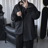 2025春季ins港风衬衫男长袖韩版潮流帅气休闲情侣衬衣男8701P35，男装衬衫，电商B413-1