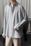 2025新款条纹衬衫男士长袖韩版修身潮牌休闲衬衣男外套CS603P45，男装衬衫，电商B413-1