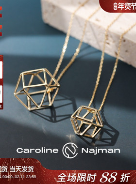 巴黎Caroline Najman正品WATER神秘魔方水立方镂空立体毛衣长项链