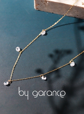 法国小众by garance正品SANA锆石小灯泡5颗精致满天星璀璨项链
