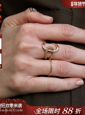 法国小众设计师WAEKURA品牌24春夏Lane几何不规则缠绕个性戒指