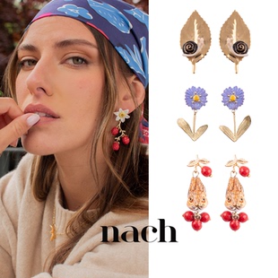 NACH娜趣26秋冬童话森林蜗兔子红梅水仙花银莲花耳钉 官方授权