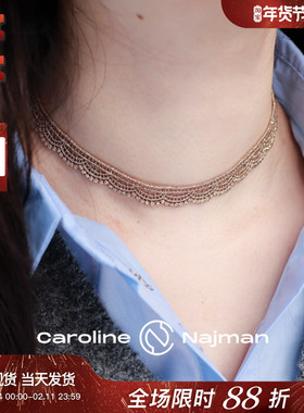 巴黎Caroline Najman正品LACE蕾丝花边波浪法式Choker短项链手链
