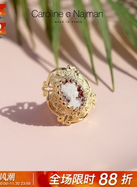 CarolineNajman人像浮雕宝石戒指