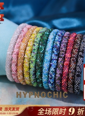 比利时Hypnochic正品琉璃珠糖果多彩串珠编织叠戴精油扩香手镯链