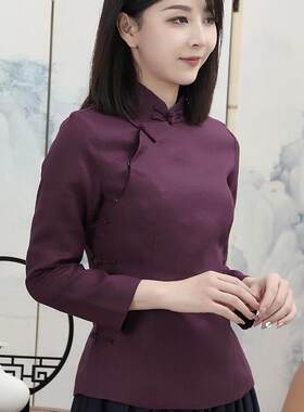 修身旗袍上衣龙妙品质纯亚麻复古