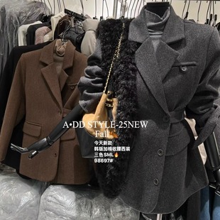 西服外套女 气质显瘦收腰设计感翻领长袖 ADD加棉西装 2025秋冬新款