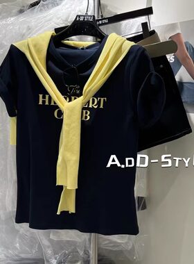宽松显瘦字母印花圆领短袖T恤