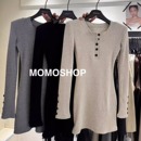 Momo针织裙2025秋冬新款 连衣裙 气质显瘦单排扣加绒设计感圆领长袖