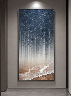 抽象手绘油画现代简约玄关画轻奢客厅正对门走廊装饰画立体肌理画