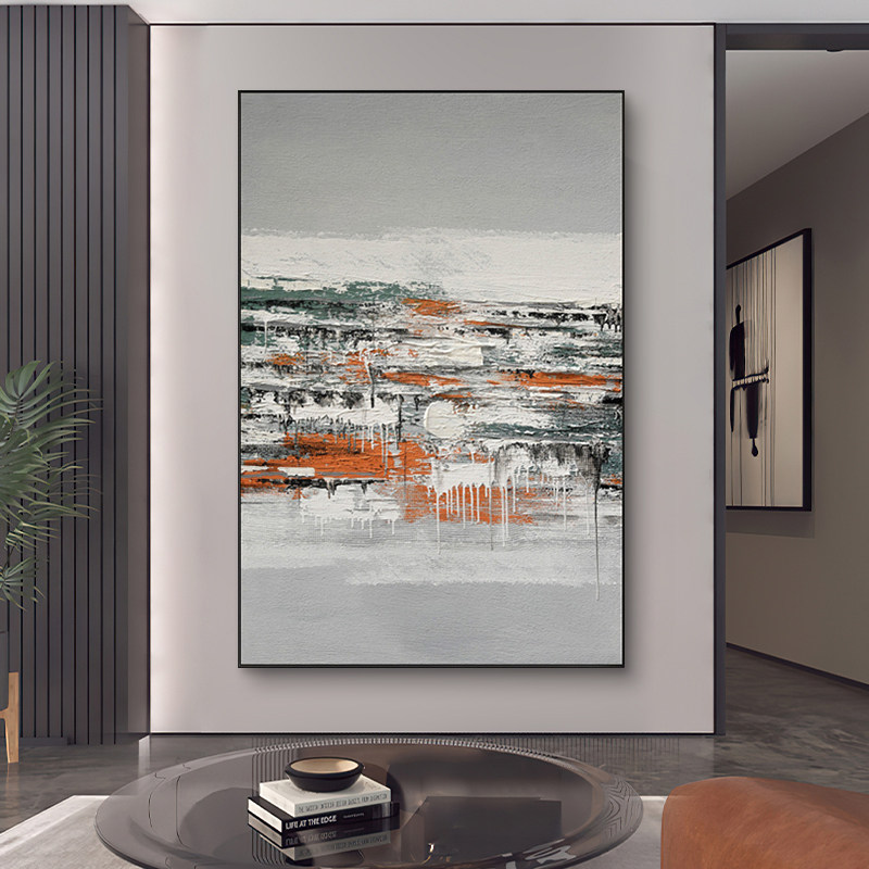 手绘油画抽象立体玄关挂画客厅沙发背景墙装饰画抽象肌理落地壁画