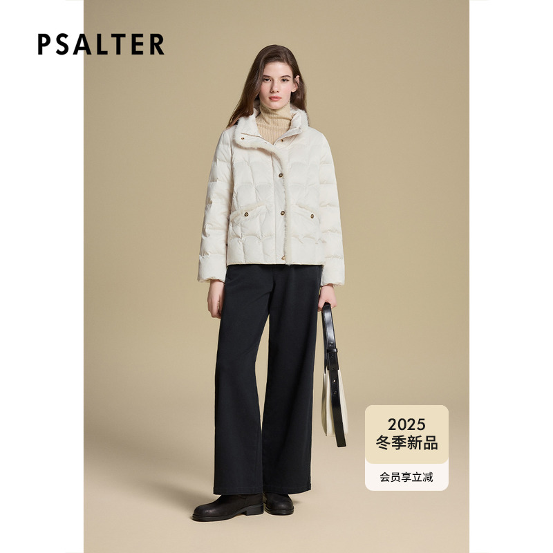 【绒感冬季】诗篇专选水貂毛变微茧型短款鹅绒羽绒服2025冬季新款