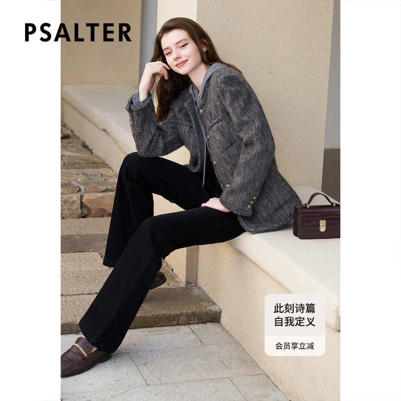 【羊驼毛】诗篇专选羊毛格雷系小香风毛绒短外套冬款