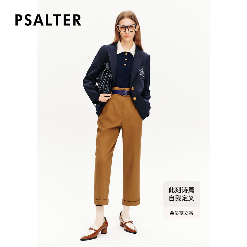 【空气感减量纱线】PSALTER诗篇美式复古学院徽章西装外套秋