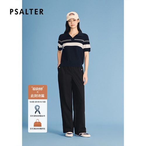 PSALTER诗篇翻领小V门襟Polo领短款针织T恤衫2026夏季新款