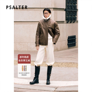 PSALTER诗篇复古光泽涂层拉贡皮毛翻边箱型羽绒服2025冬季 新款