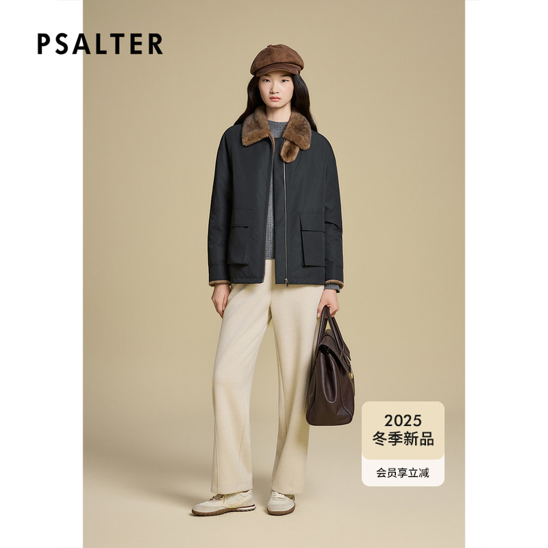 【预售】诗篇专选工装风水貂毛领短款羽绒派克服2025冬季新款