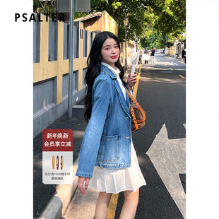 PSALTER诗篇石磨洗水工艺贴袋纯棉丹宁牛仔外套2025秋季 新款